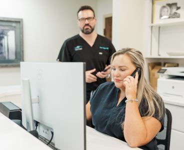 staff answering phone