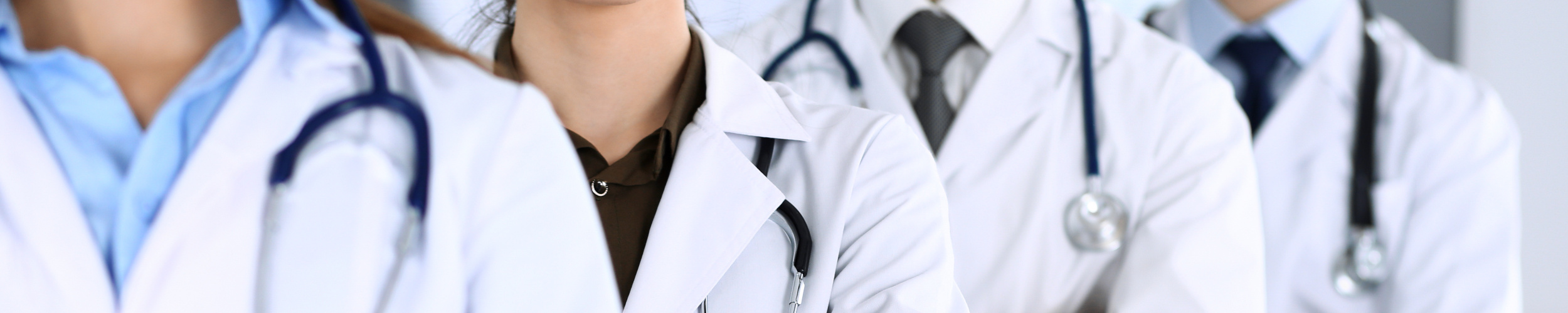 Group of modern doctors standing