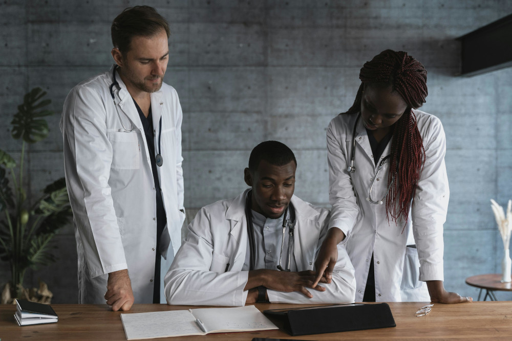 doctors viewing tablet
